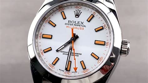 rolex milgauss white dial for sale|rolex milgauss 116400gv blue dial.